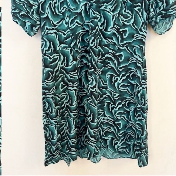 Whistles Asos Watercolour Zebra Print Dress Button Front V-neck Size 14 NEW - Picture 4 of 12